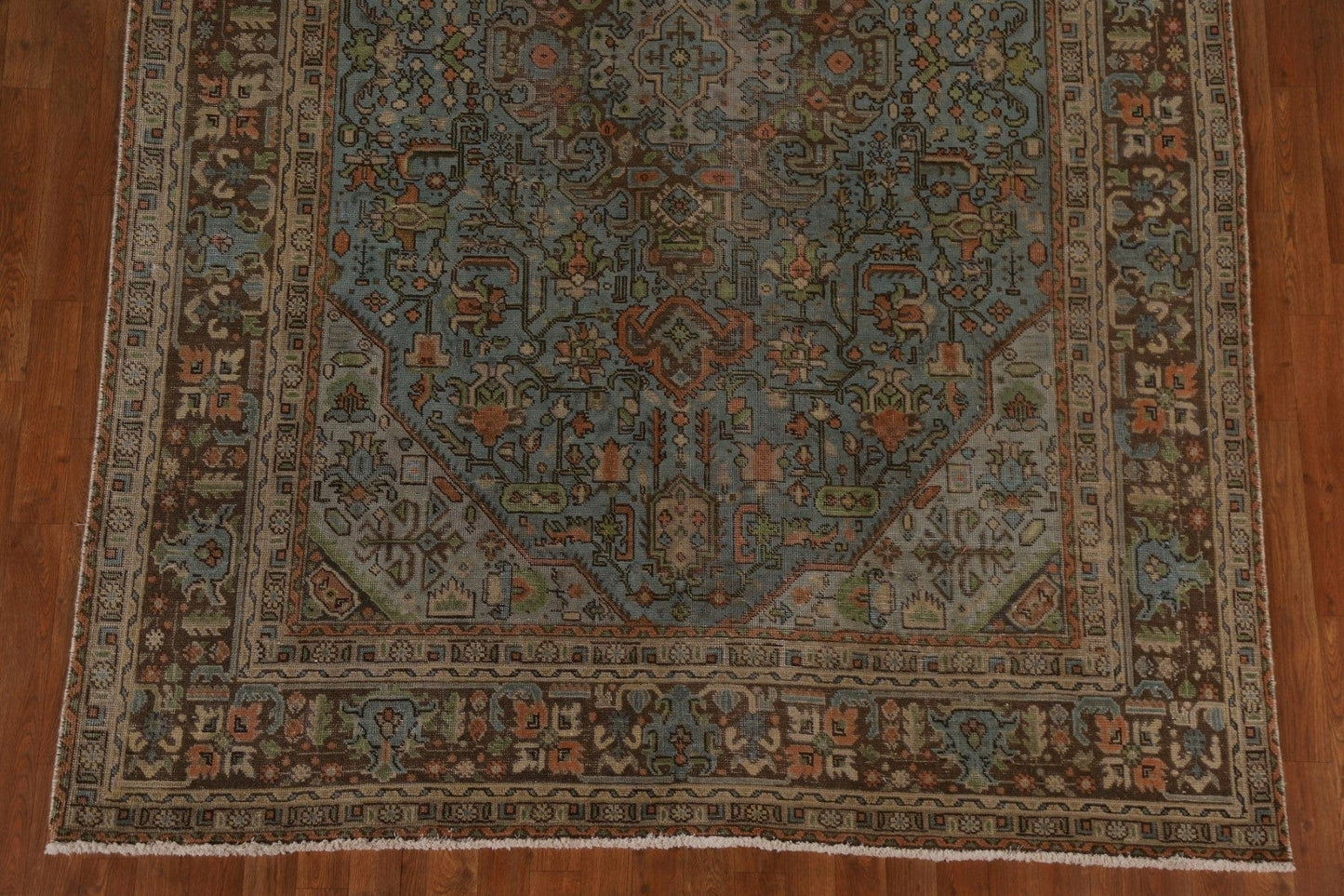 Distressed Over-Dyed Tabriz Persian Area Rug 7x9