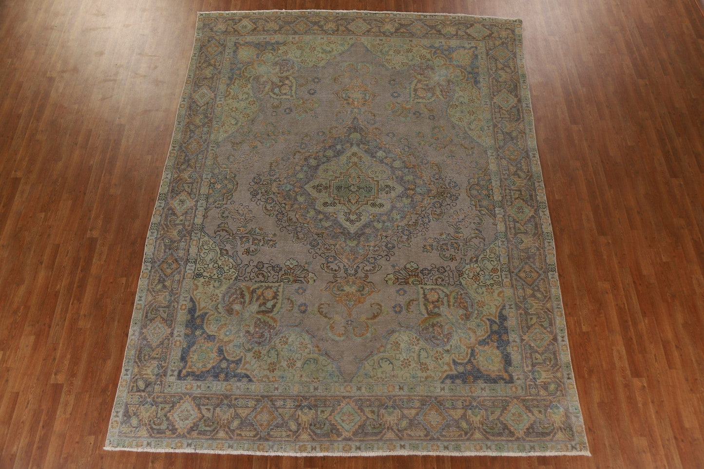 Distressed Over-Dyed Tabriz Persian Area Rug 9x12