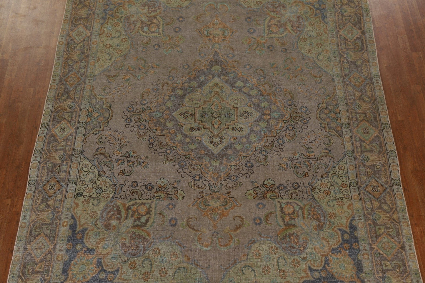 Distressed Over-Dyed Tabriz Persian Area Rug 9x12