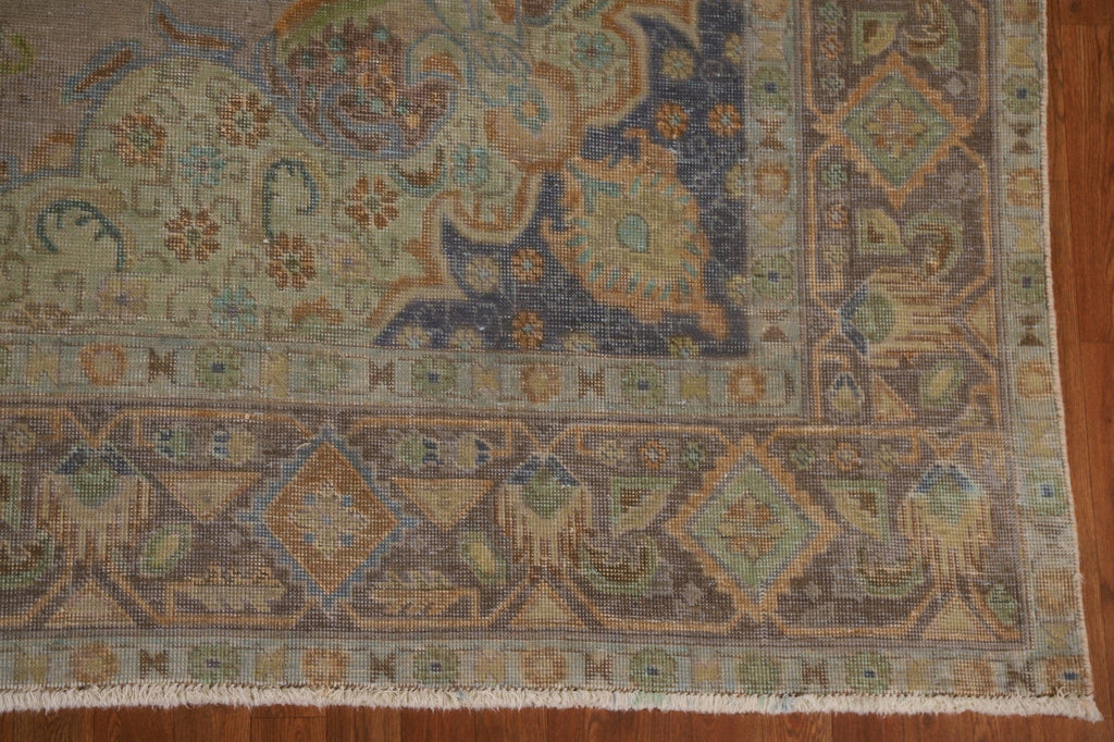 Distressed Over-Dyed Tabriz Persian Area Rug 9x12