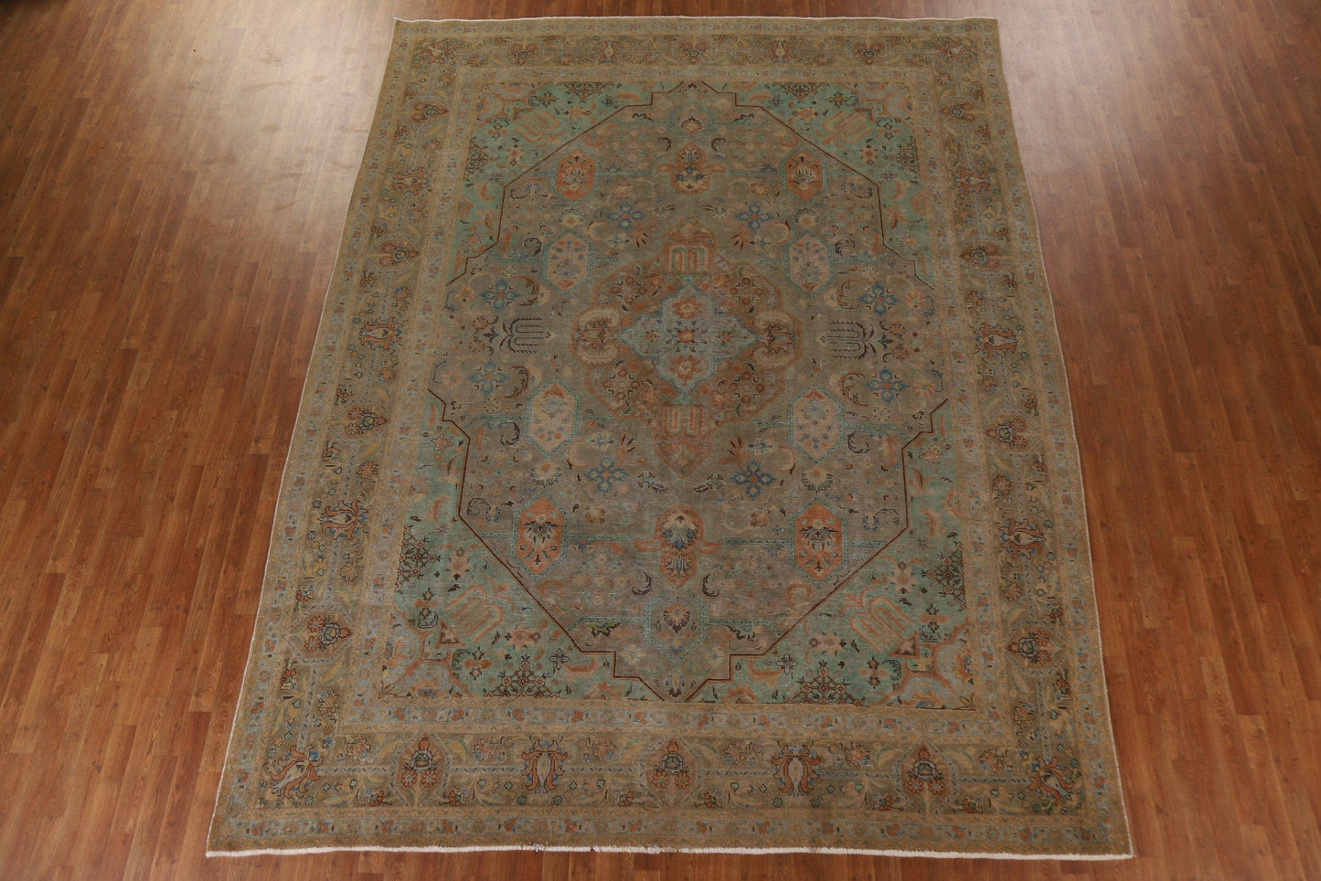 Distressed Over-Dyed Tabriz Persian Area Rug 10x13