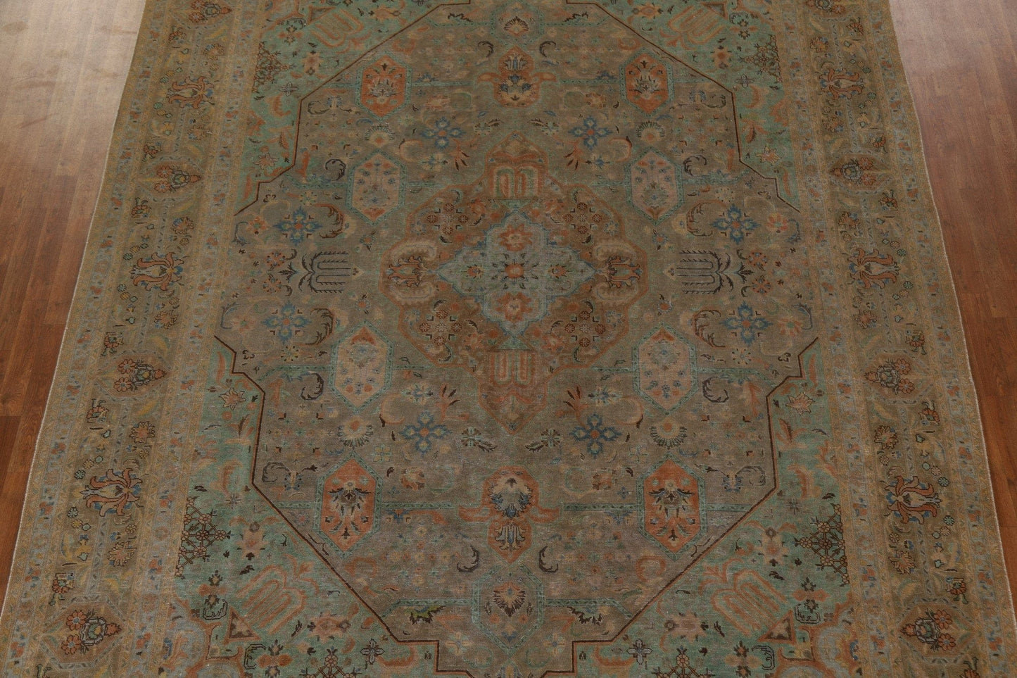 Distressed Over-Dyed Tabriz Persian Area Rug 10x13