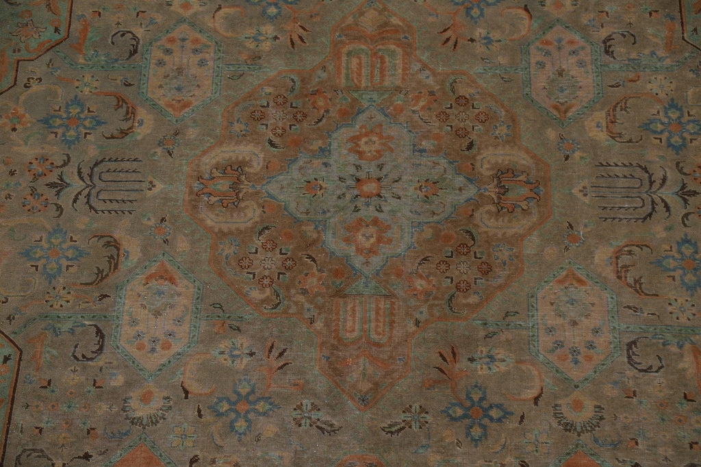 Distressed Over-Dyed Tabriz Persian Area Rug 10x13