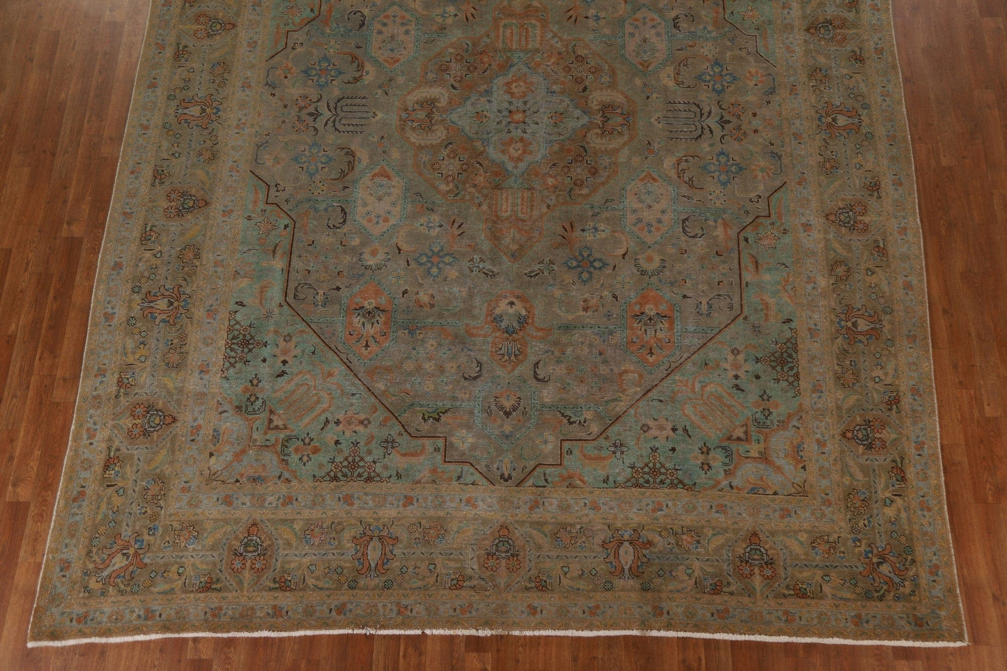 Distressed Over-Dyed Tabriz Persian Area Rug 10x13