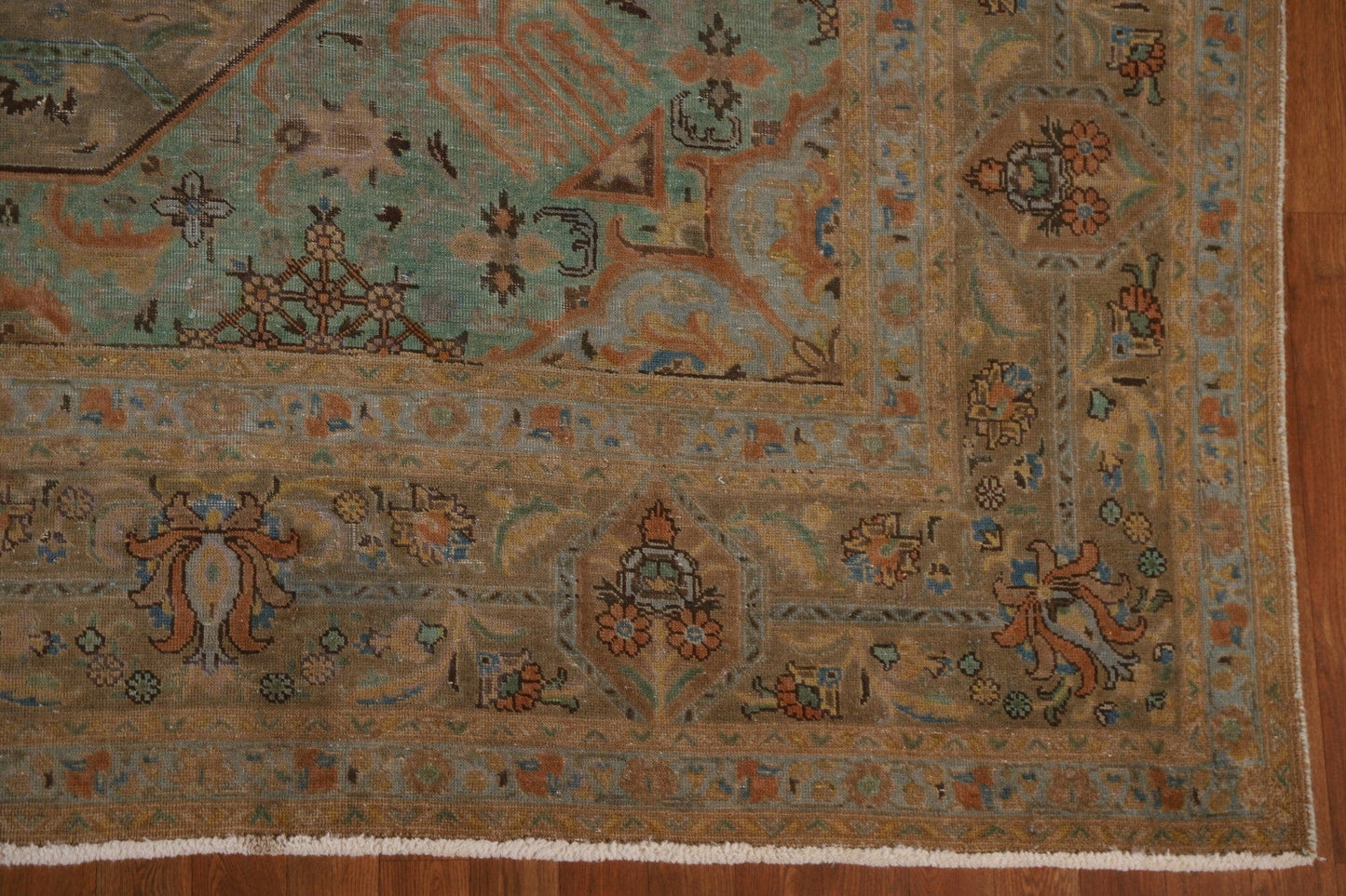 Distressed Over-Dyed Tabriz Persian Area Rug 10x13