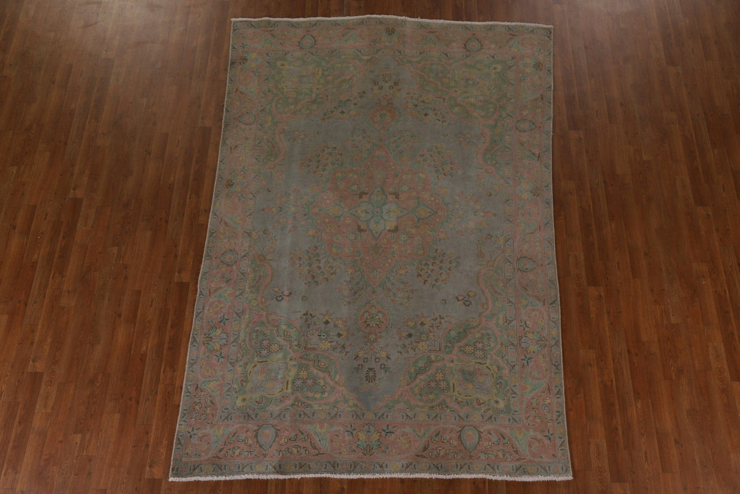 Distressed Over-Dyed Tabriz Persian Area Rug 6x9