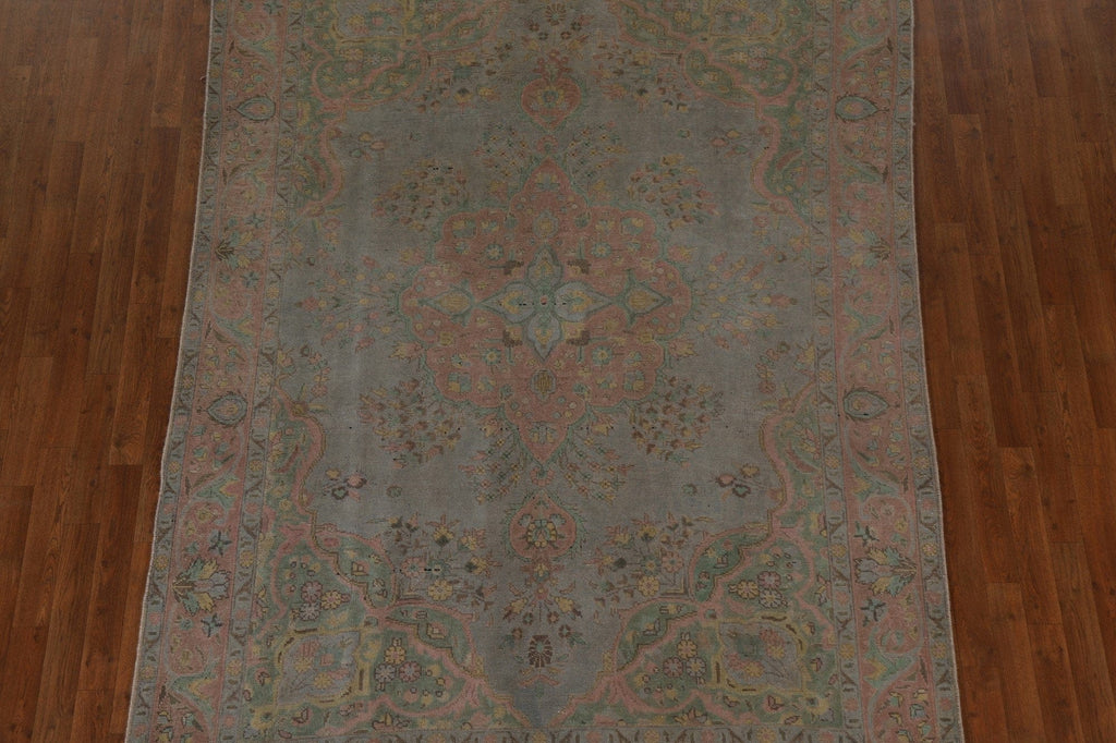 Distressed Over-Dyed Tabriz Persian Area Rug 6x9