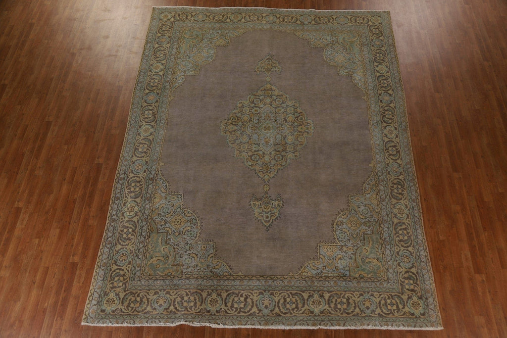 Distressed Over-Dyed Tabriz Persian Area Rug 10x12