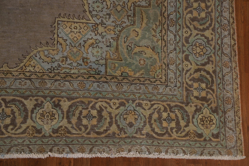 Distressed Over-Dyed Tabriz Persian Area Rug 10x12