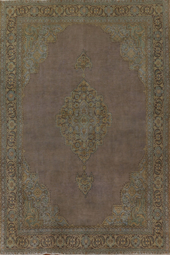 Distressed Over-Dyed Tabriz Persian Area Rug 10x12