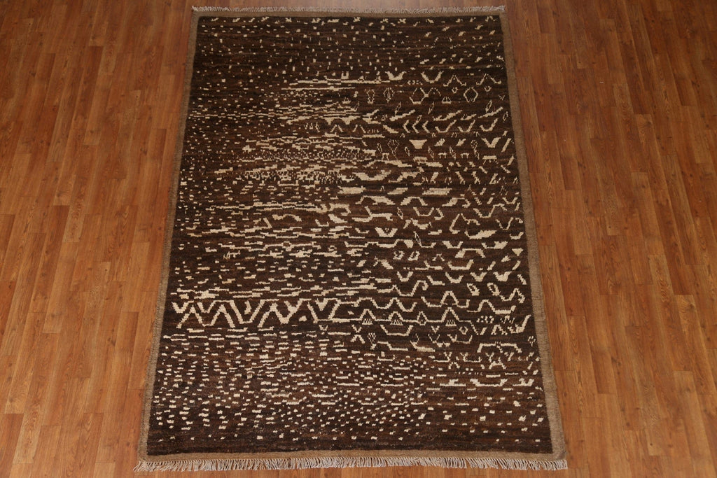 Brown Moroccan Oriental Area Rug 6x8