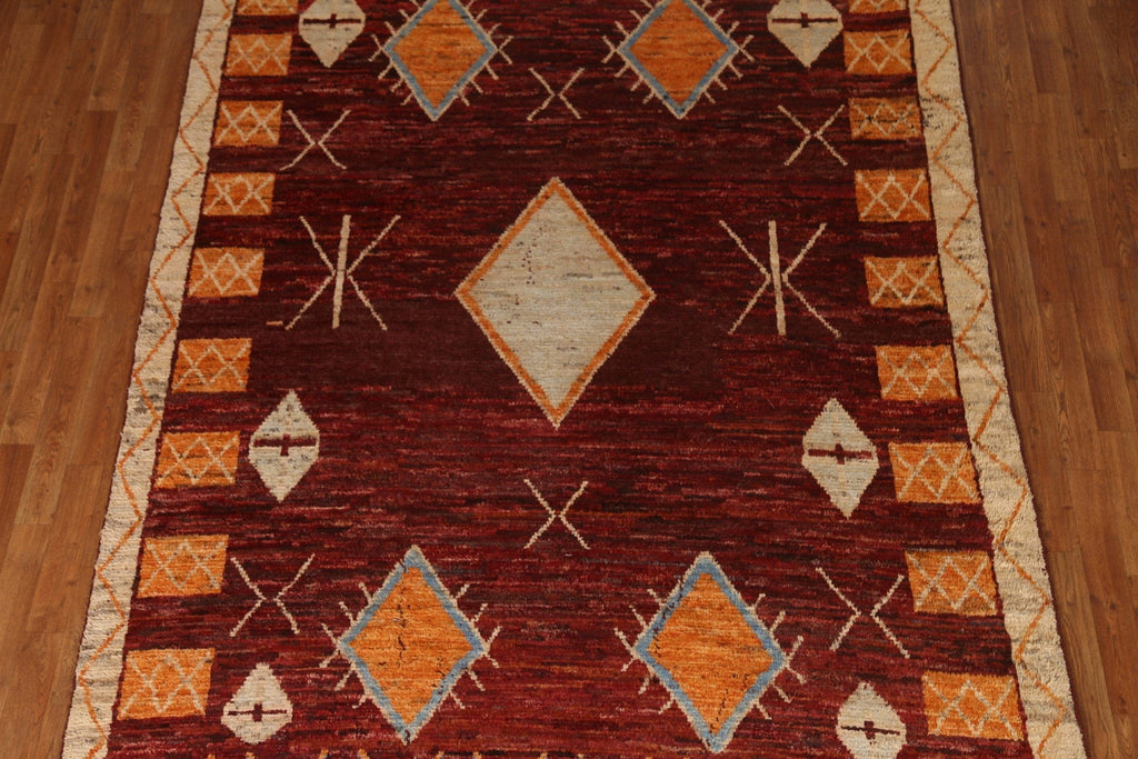 Wool Moroccan Tribal Area Rug 7x10