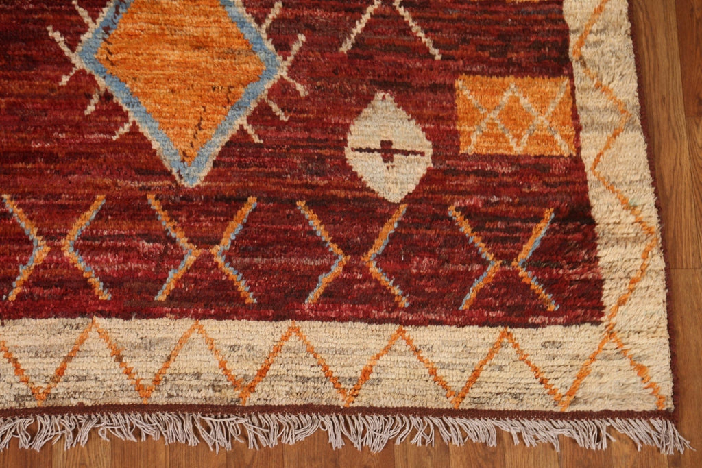 Wool Moroccan Tribal Area Rug 7x10