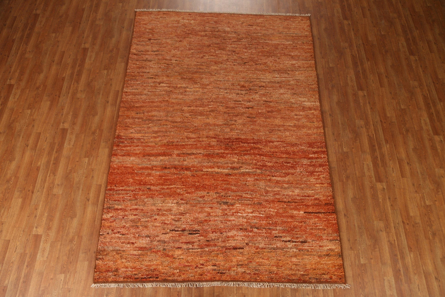 Orange Moroccan Wool Area Rug 7x10