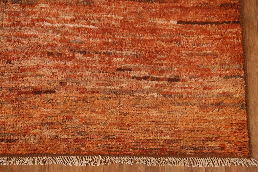 Orange Moroccan Wool Area Rug 7x10