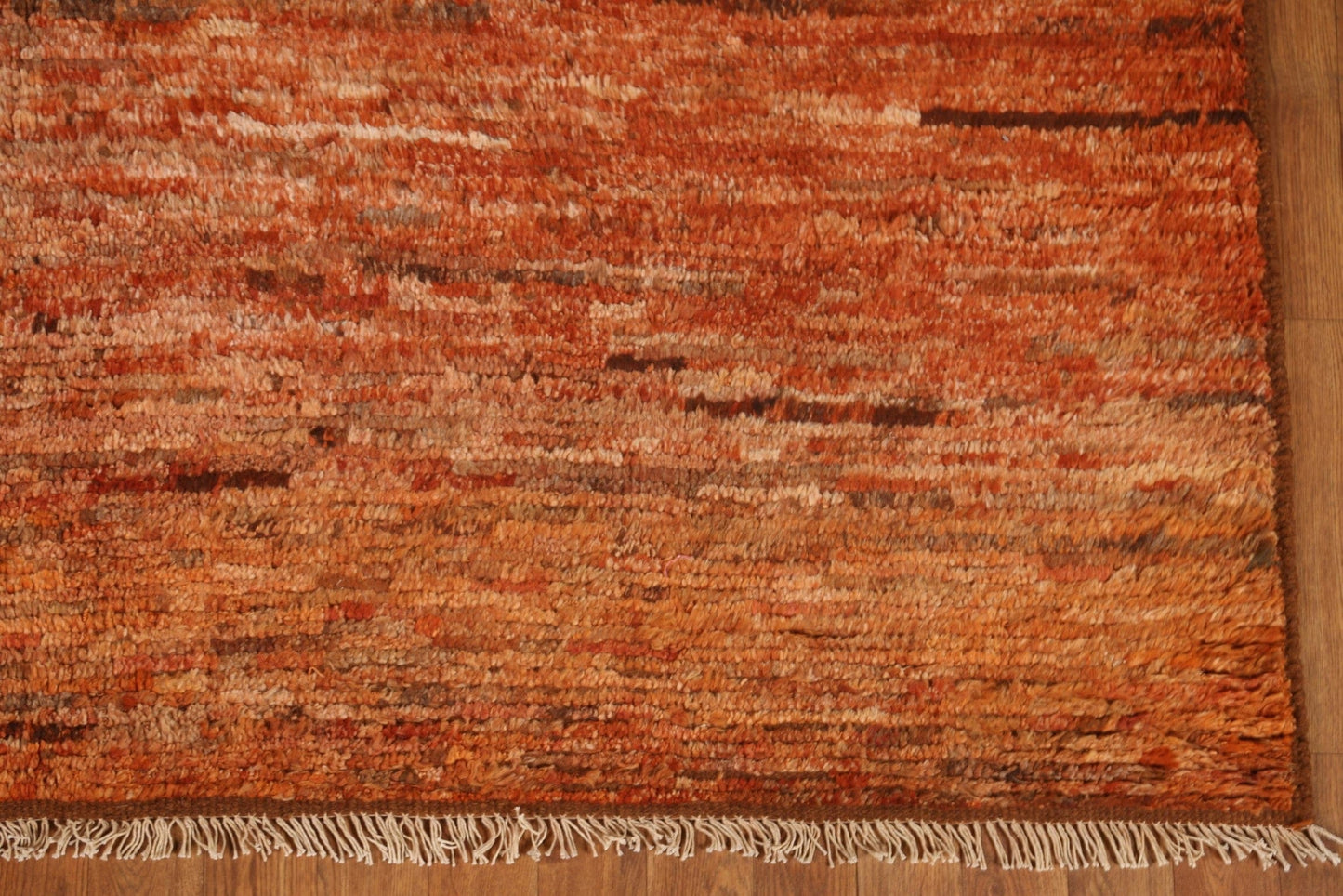 Orange Moroccan Wool Area Rug 7x10