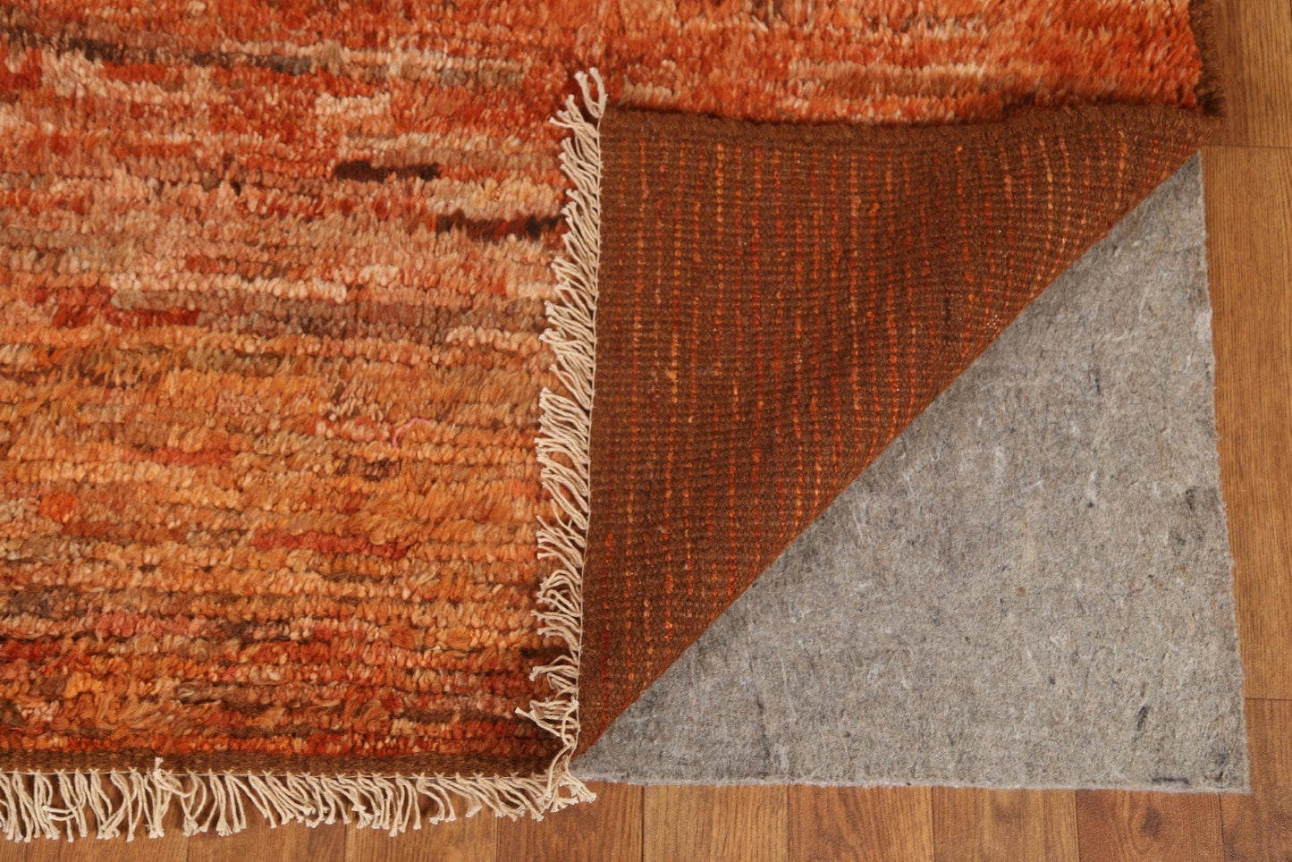 Orange Moroccan Wool Area Rug 7x10