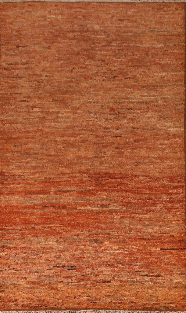 Orange Moroccan Wool Area Rug 7x10