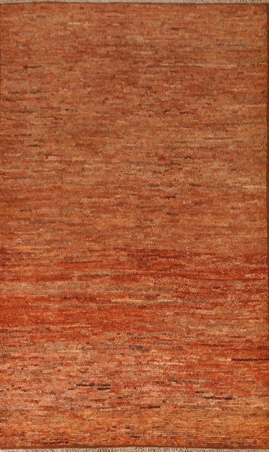 Orange Moroccan Wool Area Rug 7x10