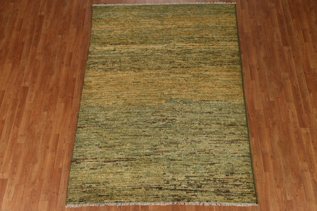 Green/ Gold Moroccan Oriental Area Rug 6x8