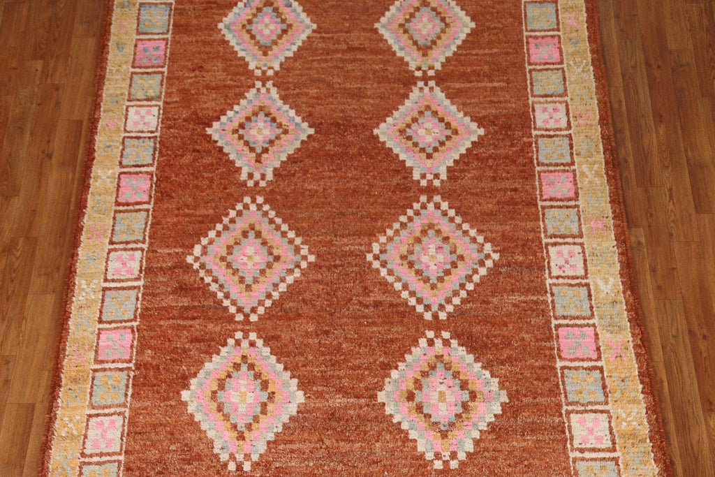 Orange Moroccan Geometric Area Rug 6x8