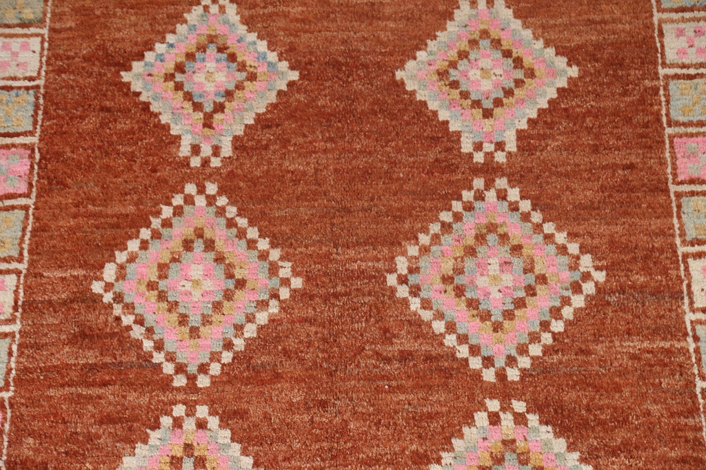 Orange Moroccan Geometric Area Rug 6x8