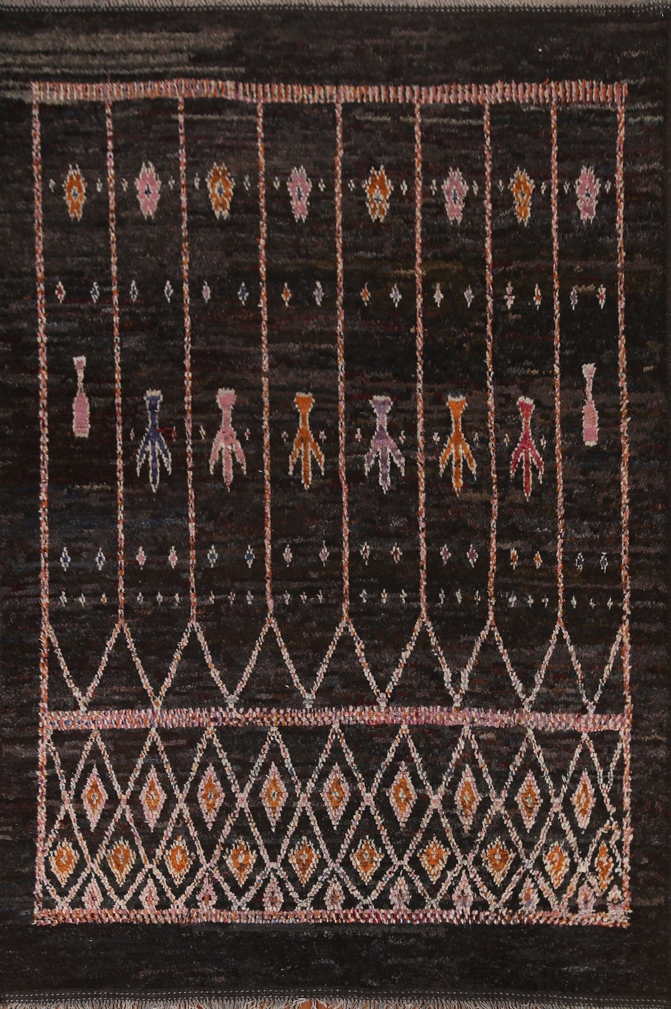 Black Moroccan Handmade Area Rug 6x8