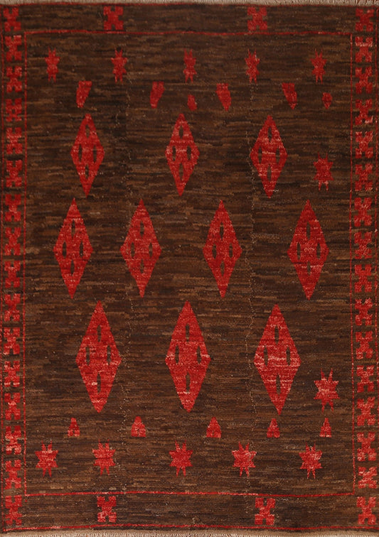 Brown Wool Moroccan Oriental Area Rug 8x10