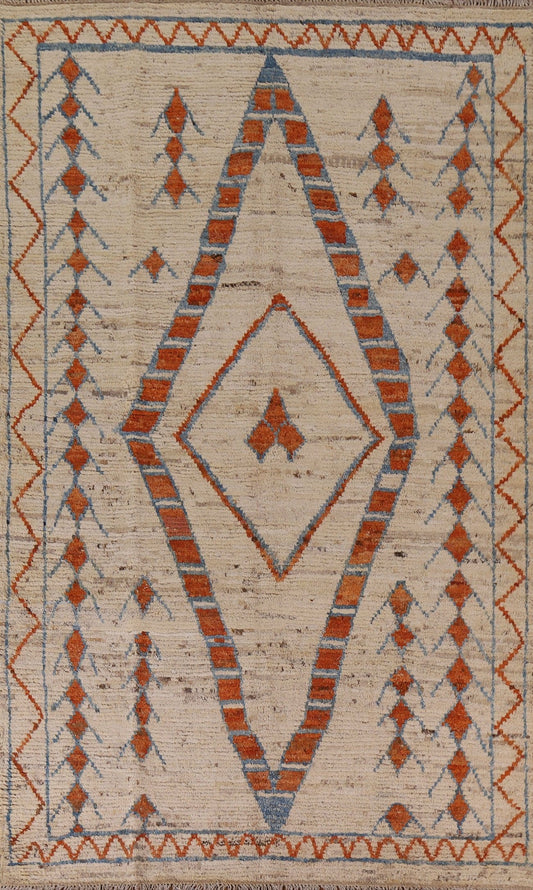 Handmade Moroccan Tribal Area Rug 7x10