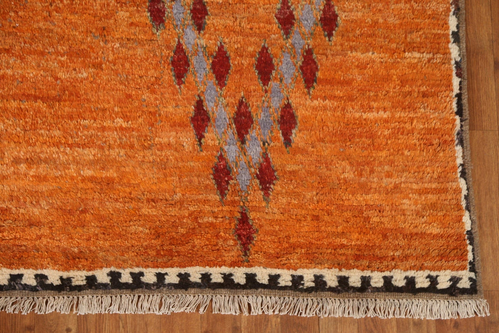 Orange Moroccan Oriental Area Rug 7x9