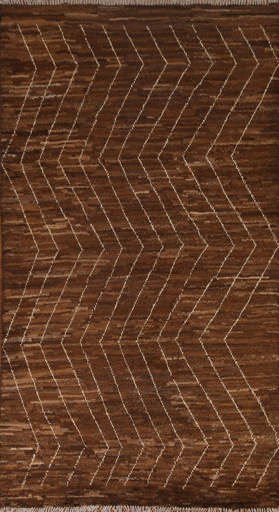 Chevron Moroccan Brown Area Rug 5x8