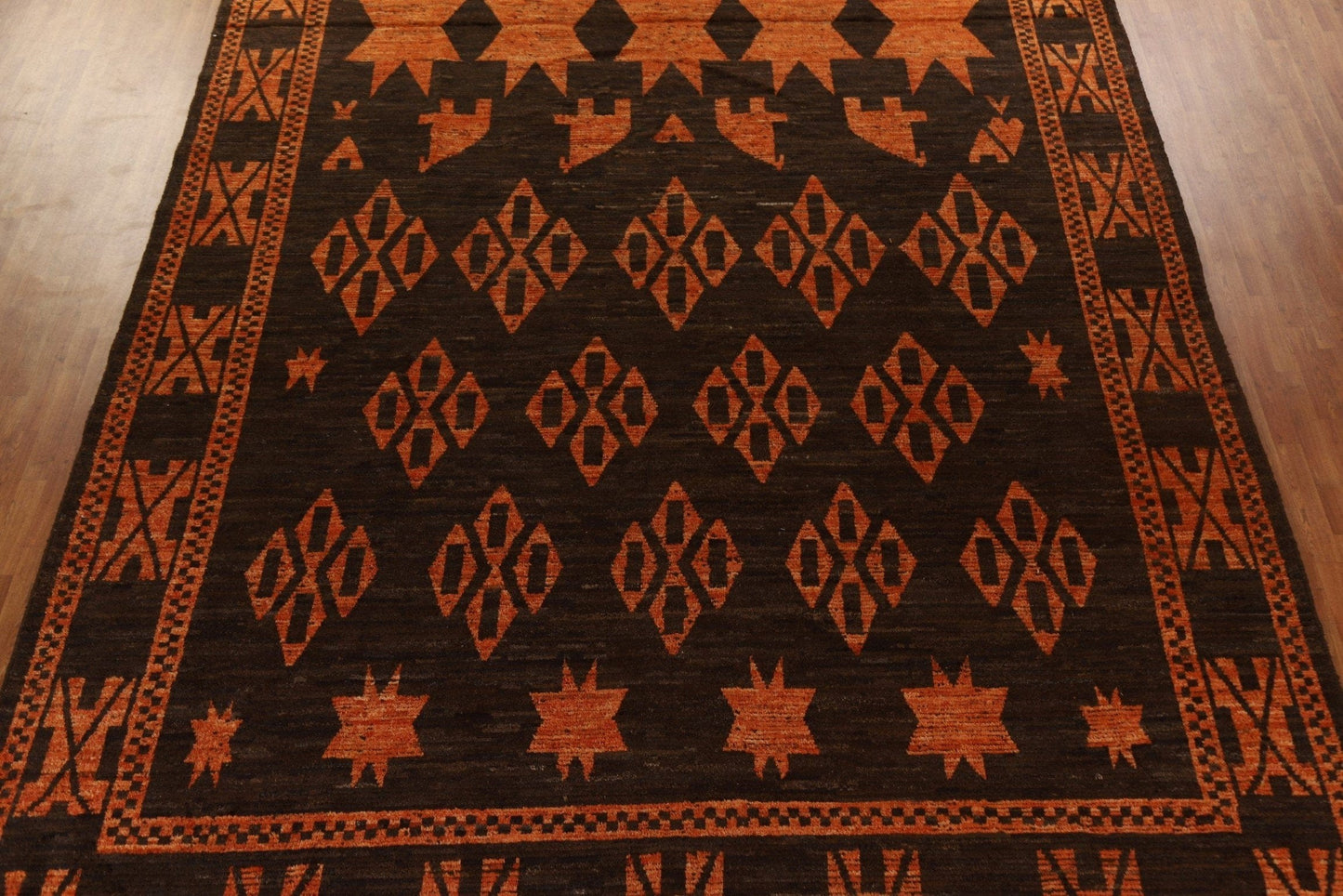 Geometric Moroccan Brown Large Rug 12x18