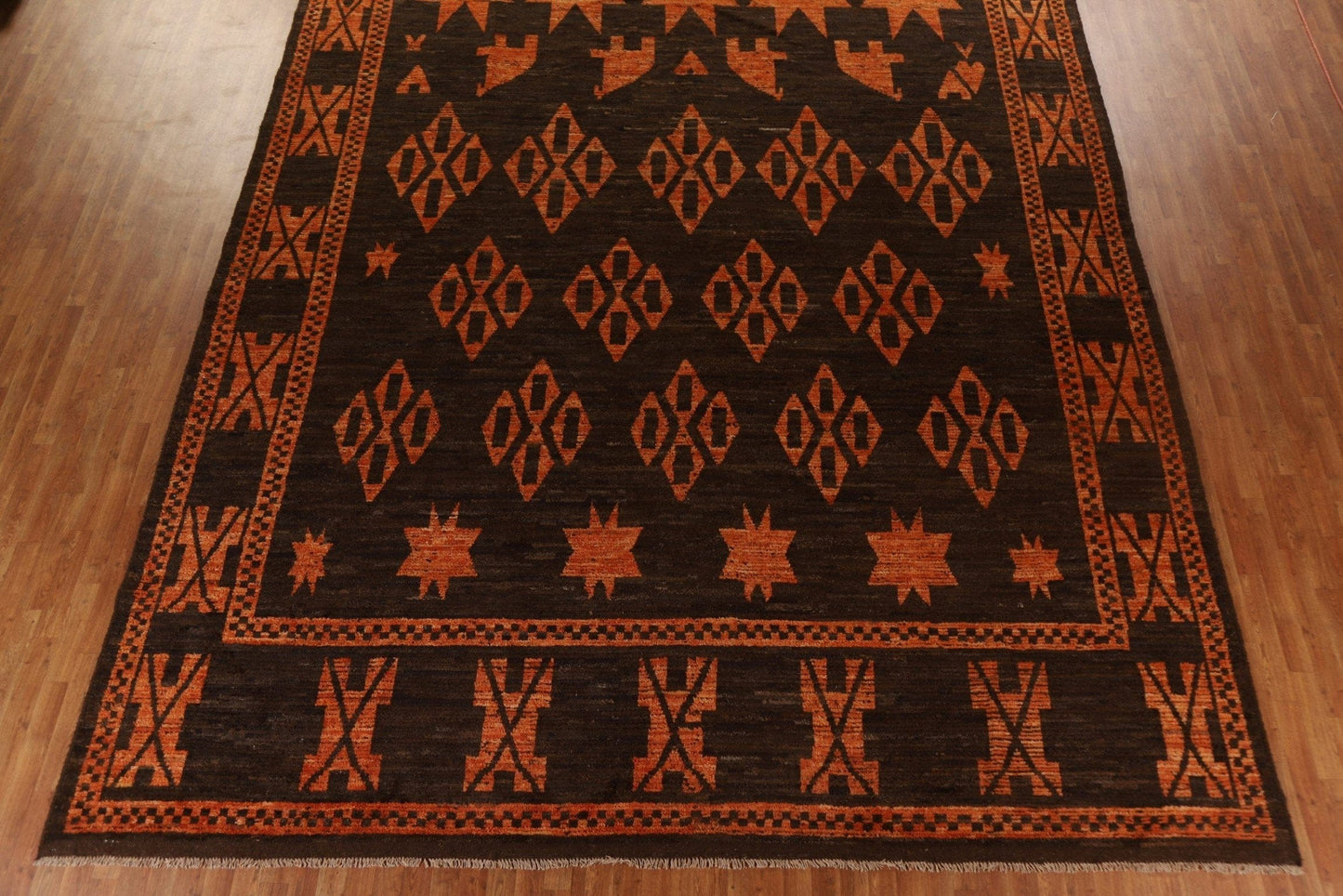 Geometric Moroccan Brown Large Rug 12x18