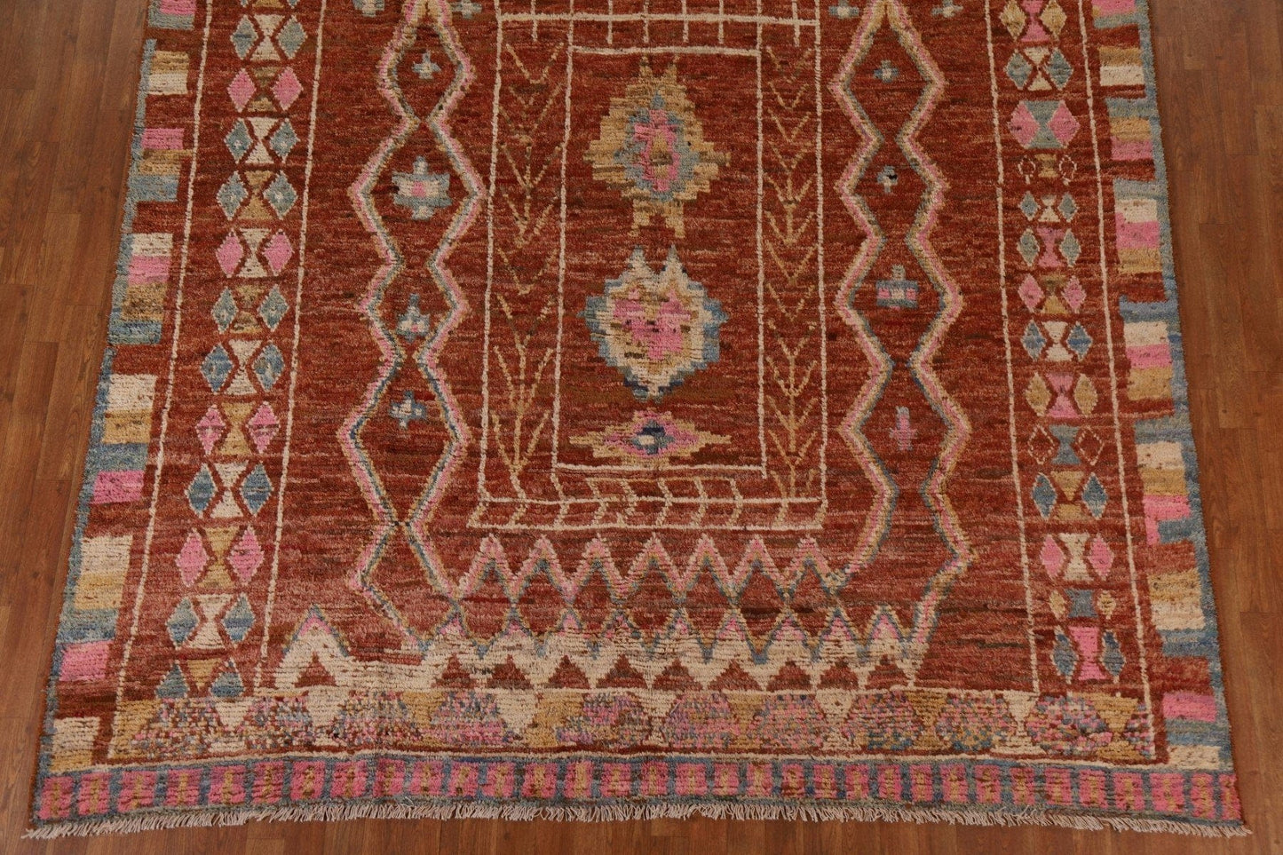 Orange Moroccan Tribal Area Rug 9x10