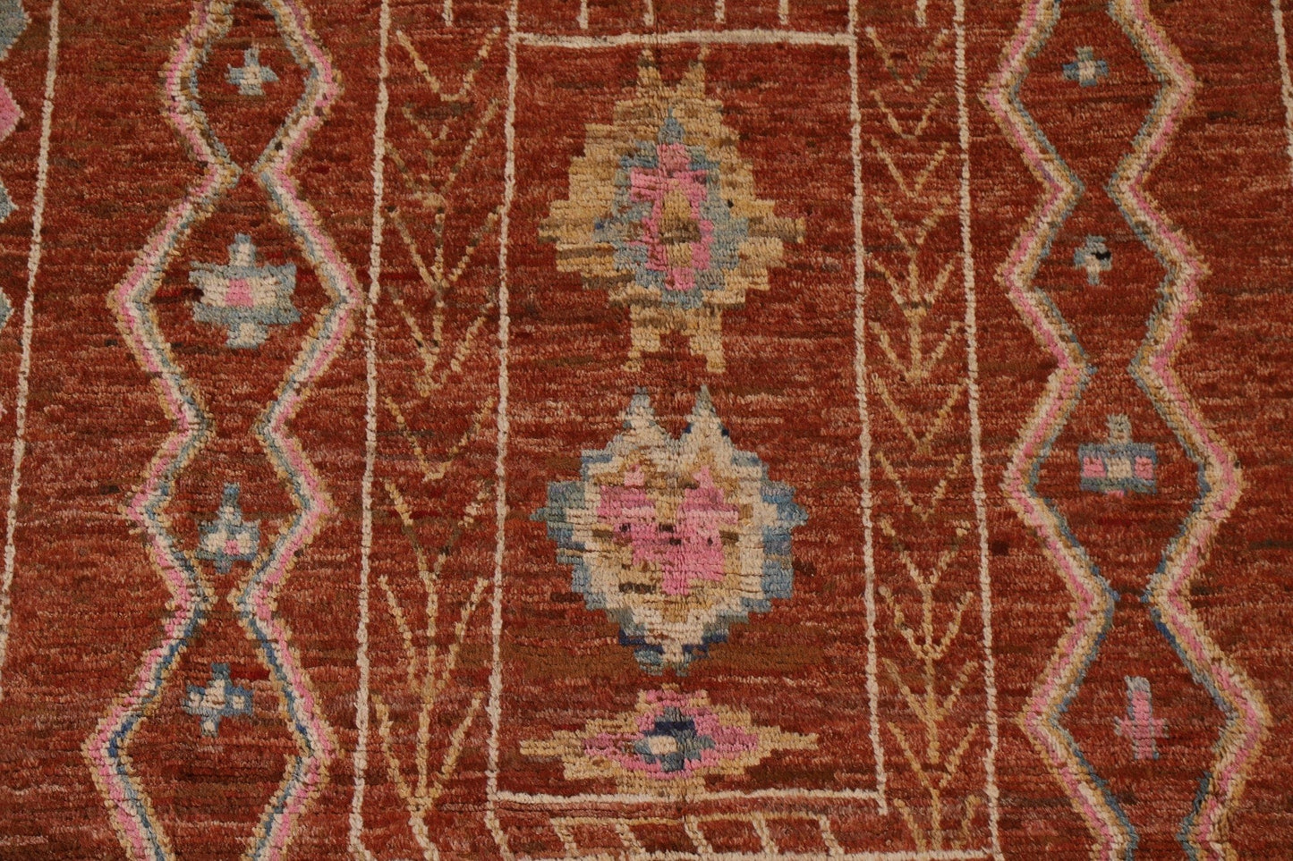 Orange Moroccan Tribal Area Rug 9x10