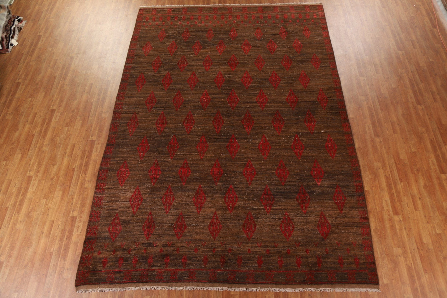 Dark Brown Moroccan Large Area Rug 10x14