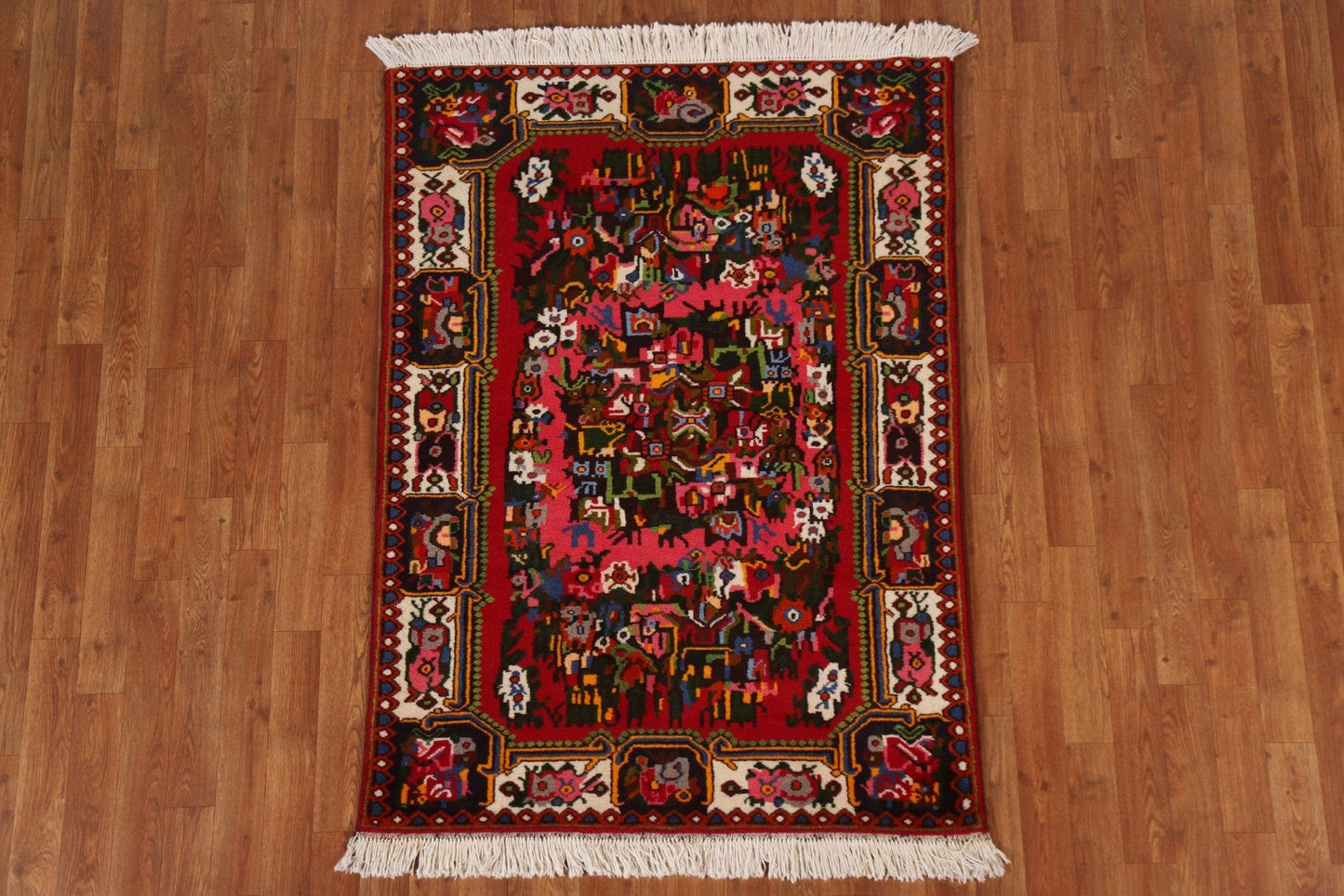 Hand-Knotted Bakhtiari Persian Area Rug 4x5