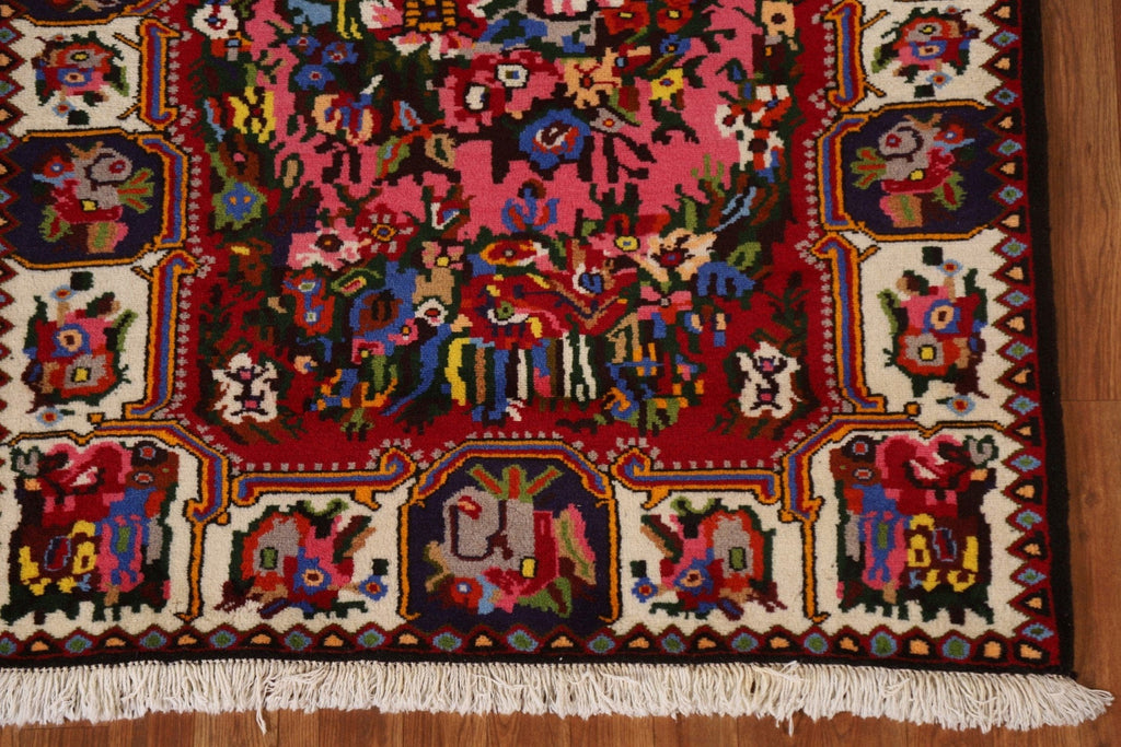 Hand-Knotted Wool Bakhtiari Persian Rug 4x5