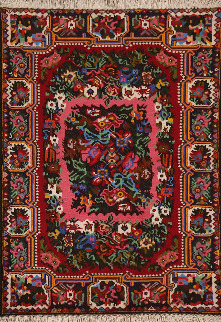 Hand-Knotted Wool Bakhtiari Persian Area Rug 4x5