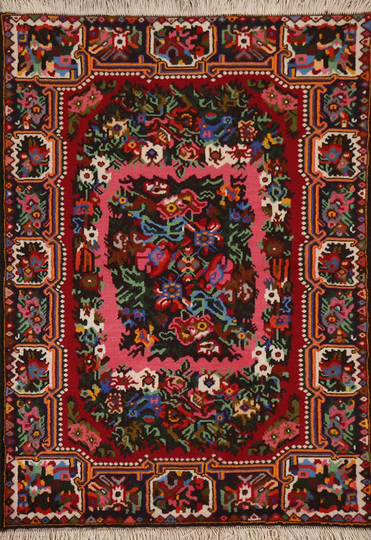 Hand-Knotted Wool Bakhtiari Persian Area Rug 4x5