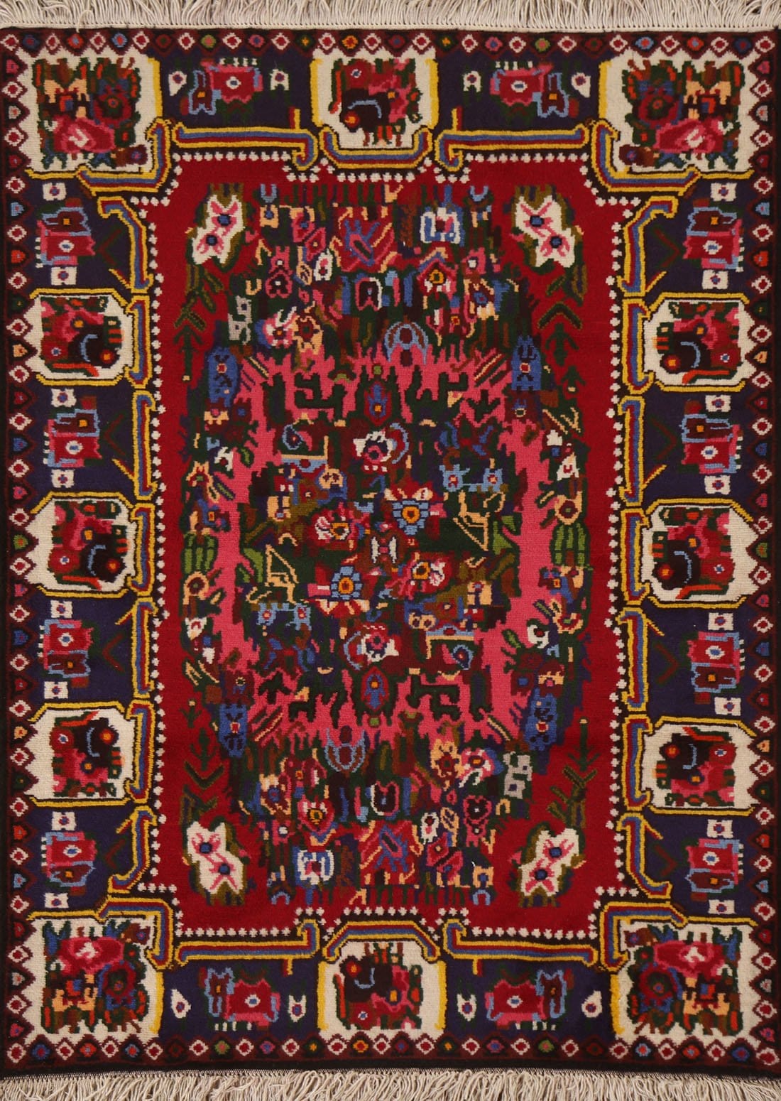 Floral Bakhtiari Persian Area Rug 4x5