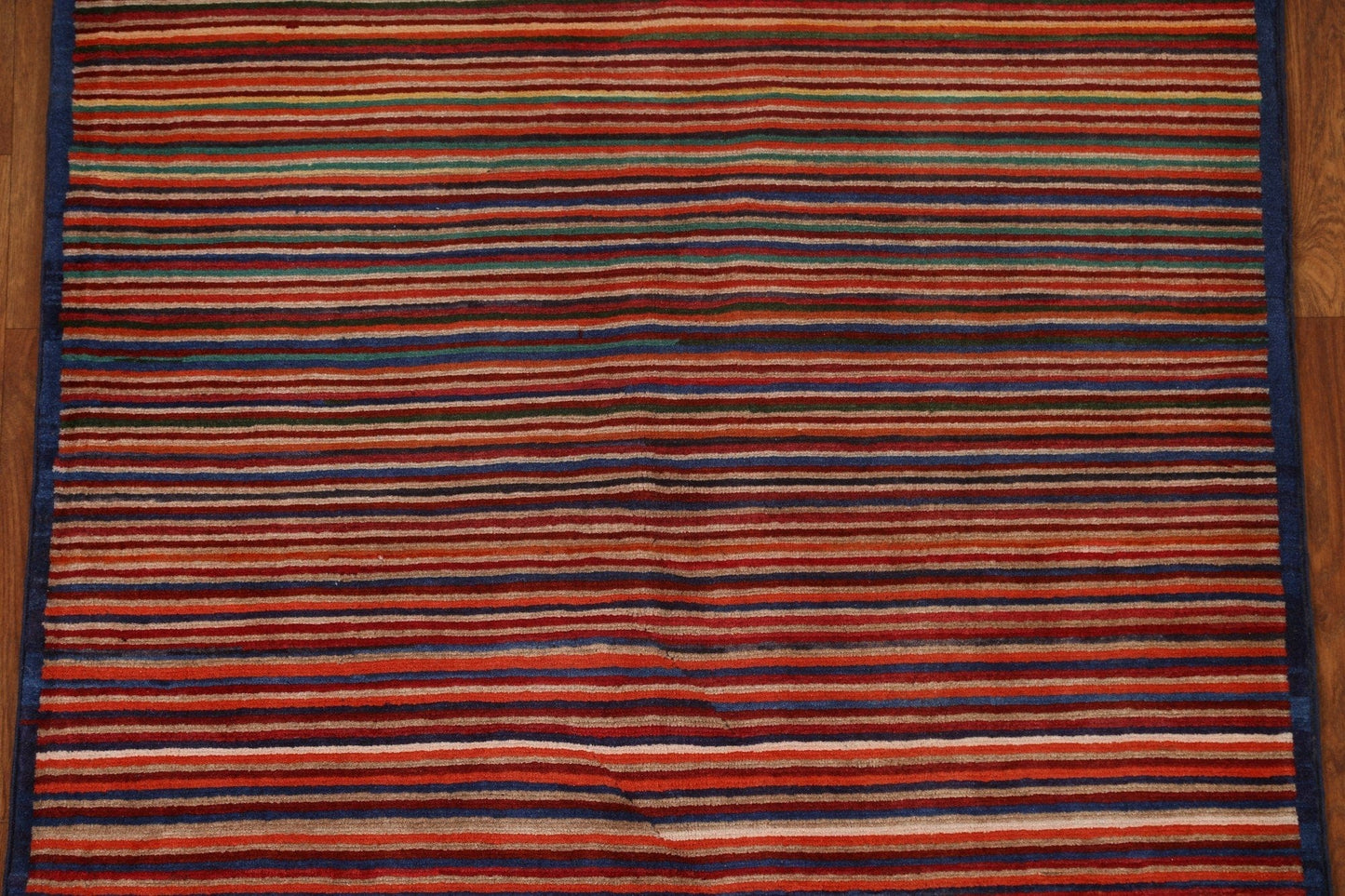 Modern Gabbeh Kashkoli Striped Area Rug 3x5