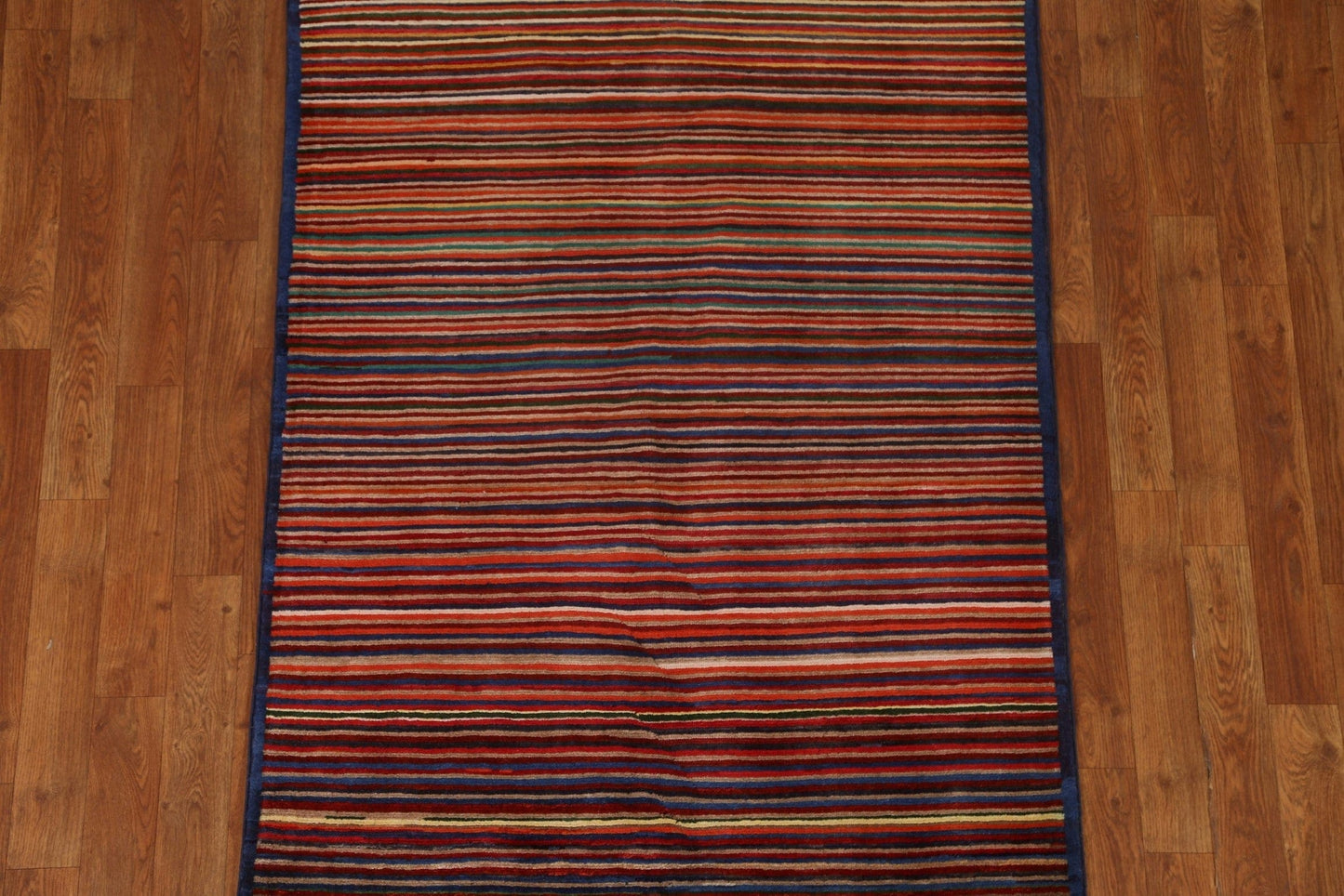 Modern Gabbeh Kashkoli Striped Area Rug 3x5