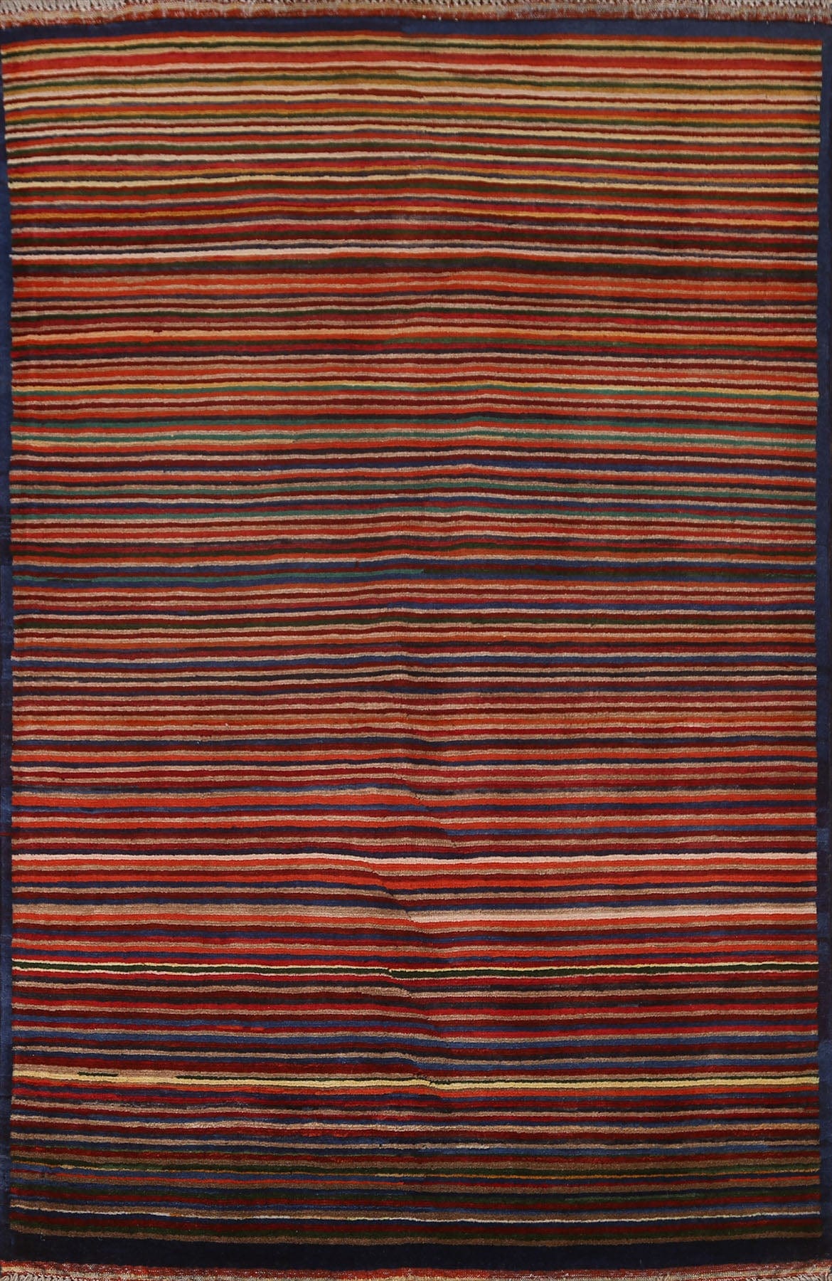 Modern Gabbeh Kashkoli Striped Area Rug 3x5