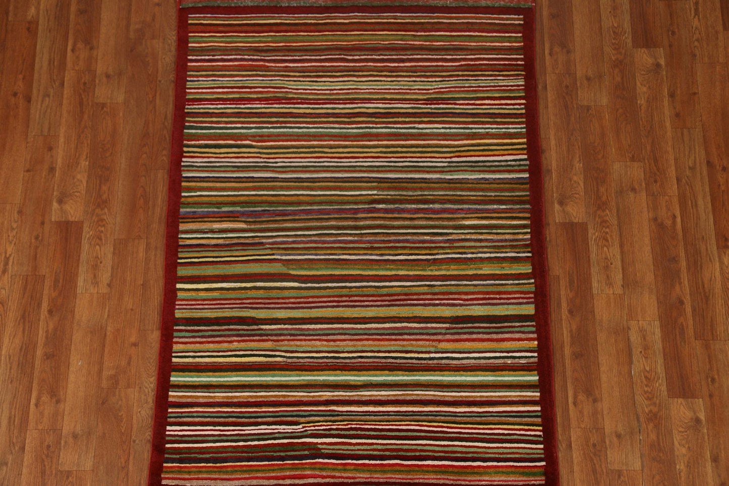 Striped Gabbeh Kashkoli Wool Area Rug 3x5