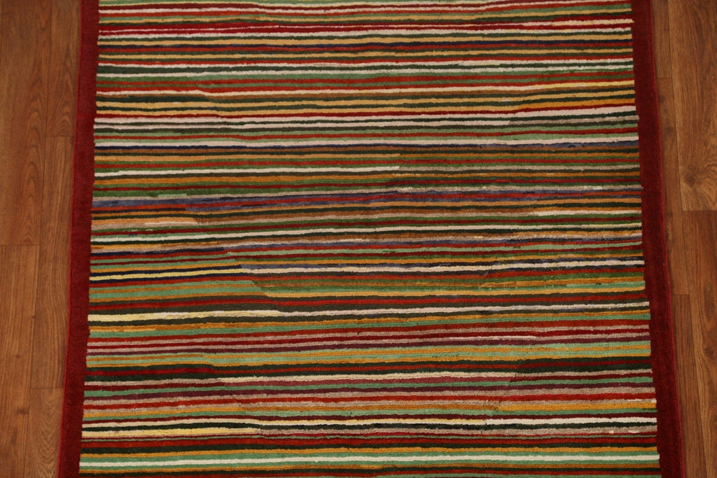 Striped Gabbeh Kashkoli Wool Area Rug 3x5