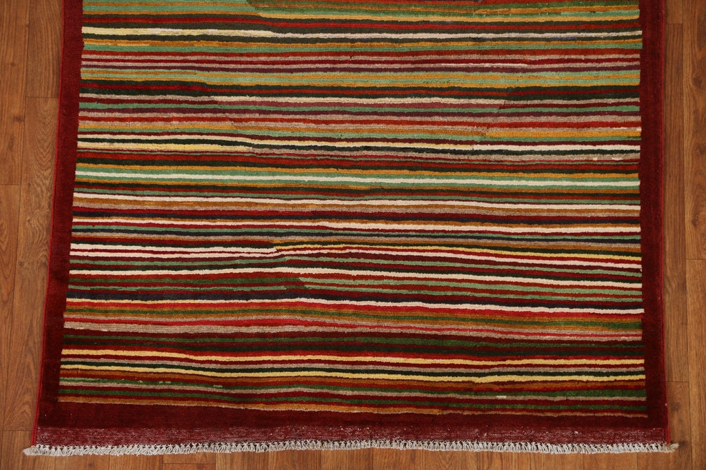 Striped Gabbeh Kashkoli Wool Area Rug 3x5