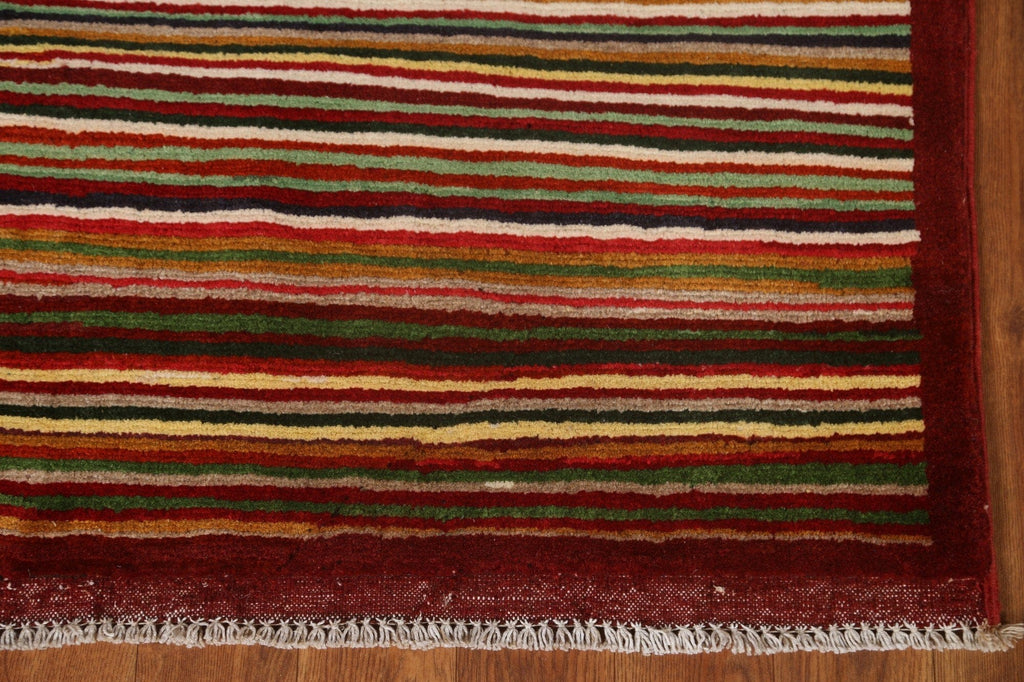 Striped Gabbeh Kashkoli Wool Area Rug 3x5