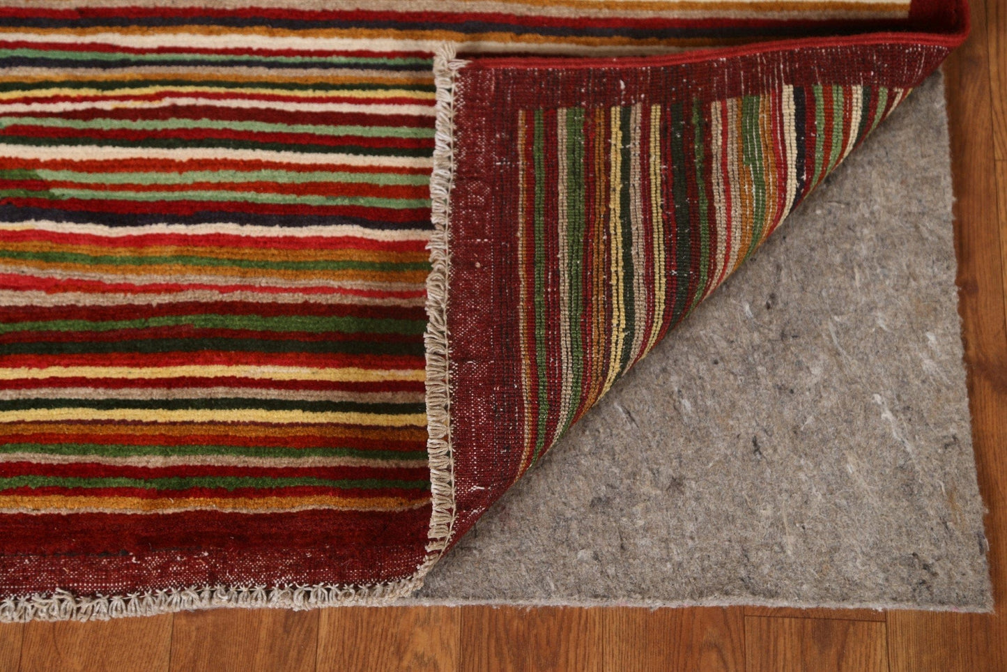 Striped Gabbeh Kashkoli Wool Area Rug 3x5