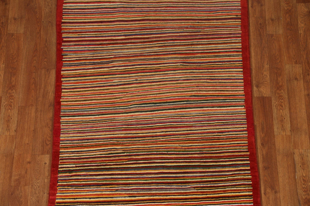 Striped Gabbeh Kashkoli Modern Area Rug 3x5